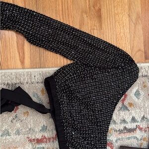 Black Sequin Long Sleeve Top